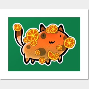Orange Fruit Cat Posters and Art
